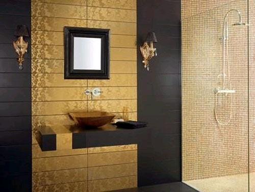 плитка под золото для ванной