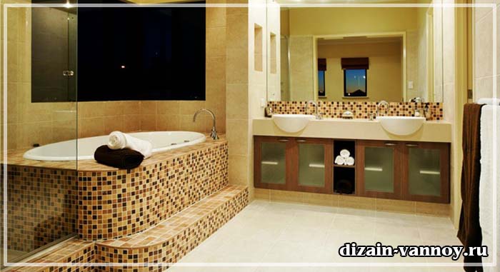 дизайн ванной комнаты мозаика фото