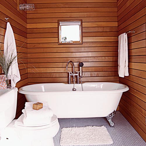 деревянная вагонка в ванной